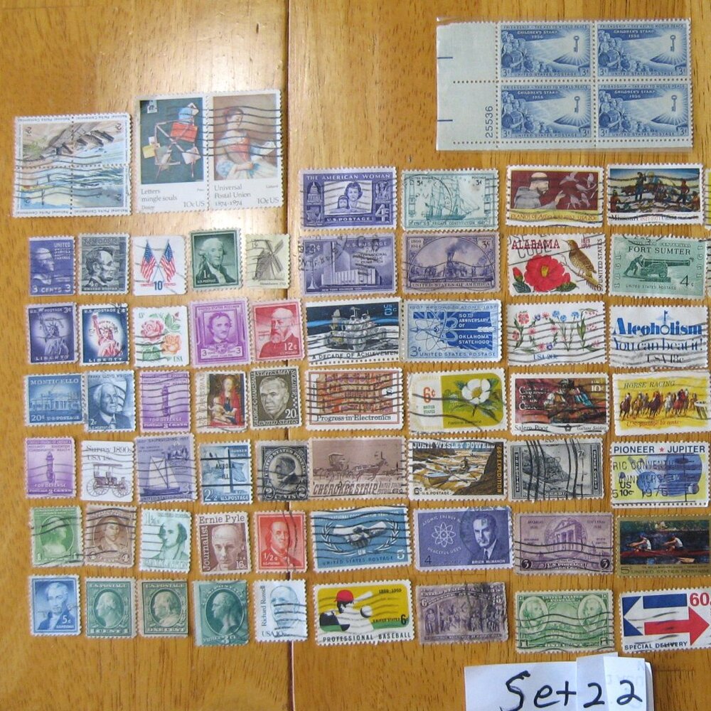 COPY - Lot Of 100 Assorted U.S. Stamps mostly from 1950 through 1981